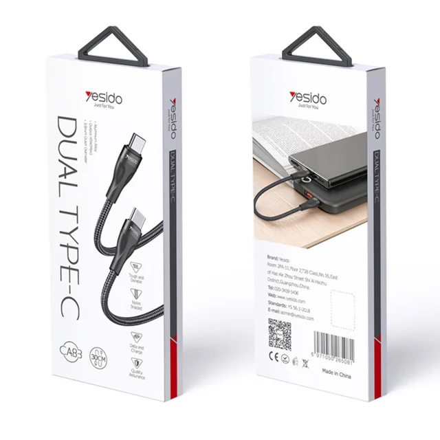 کابل تبدیل usb-C به usb-C یسیدو مدل CA83 طول 0.3 متر 101711540