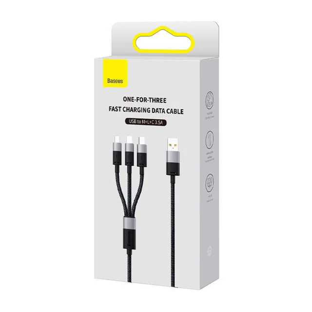 کابل تبدیل USB به لایتنینگ/USB-C/microUSB باسئوس مدل Star Speed طول 1.2 متر 101651269