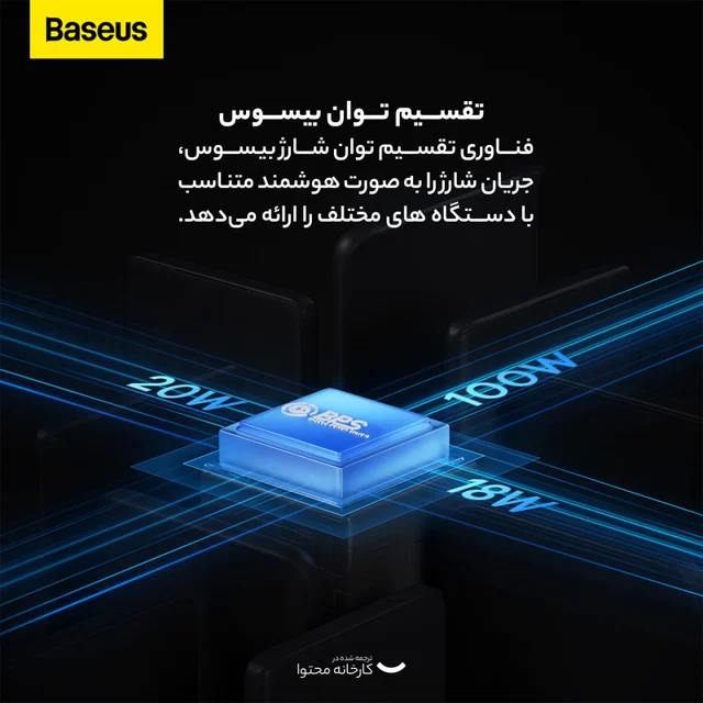 کابل تبدیل USB به USB-C / microUSB / لایتنینگ باسئوس مدل  CASS030201 100W طول 1.5 متر 101651249