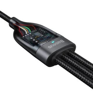 کابل تبدیل USB/USB-C به لایتنینگ/USB-C/micro-USB باسئوس مدل CA2T3-G1 طول 1.2 متر 101650953
