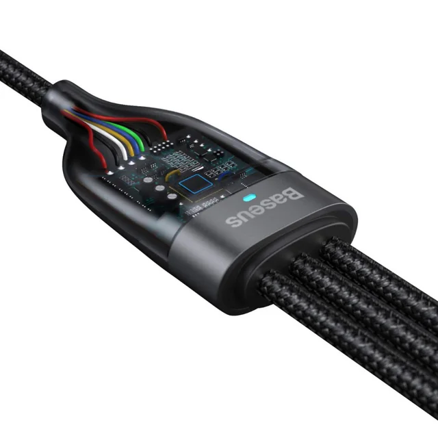 کابل تبدیل USB/USB-C به لایتنینگ/USB-C/micro-USB باسئوس مدل CA2T3-G1 طول 1.2 متر 101650953