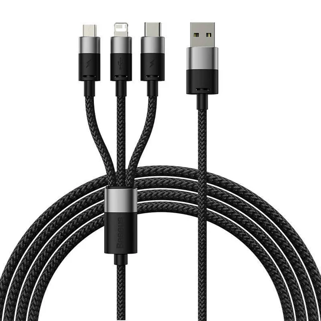 کابل تبدیل USB به لایتنینگ/USB-C/microUSB باسئوس مدل Star Speed طول 1.2 متر 101651262