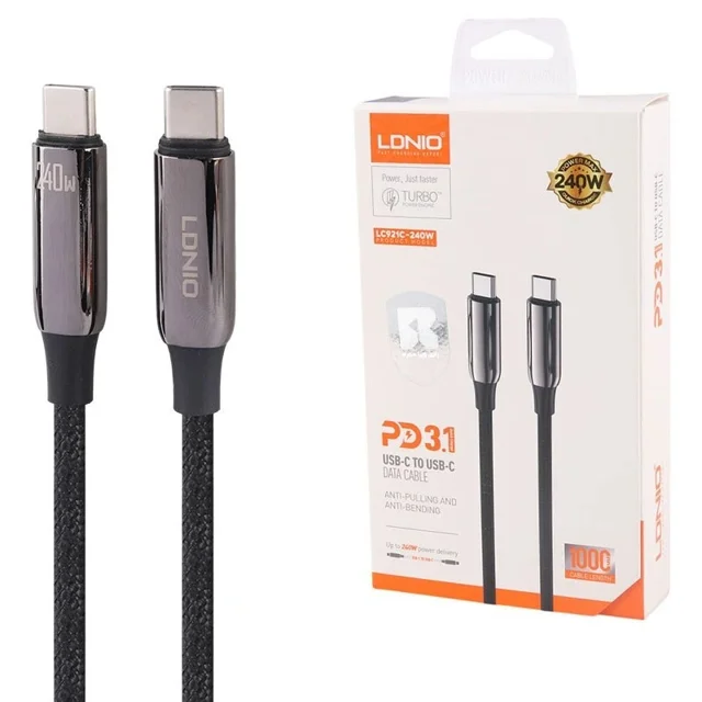 کابل تبدیل  USB-C به USB-C الدینیو مدل LC921C 240W طول 1 متر 101711405