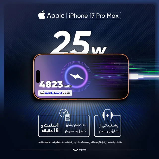گوشی موبایل اپل مدل iPhone 17 Pro Max ZAA تک سیم کارت + eSim ظرفیت 256 گیگابایت و رم 12 گی 101649903
