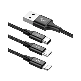کابل تبدیل USB به لایتنینگ/USB-C/microUSB باسئوس مدل Star Speed طول 1.2 متر 101651273