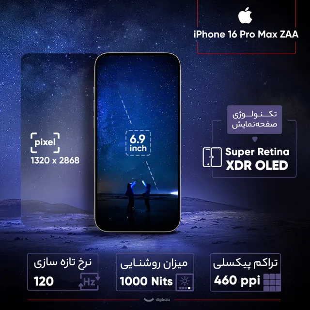 گوشی موبایل اپل مدل iPhone 16 Pro Max ZAA دو سیم کارت ظرفیت 256 گیگابایت و رم 8 گیگابایت 101650019