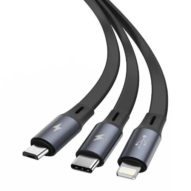 کابل تبدیل USB به لایتنینگ/USB-C/microUSB باسئوس مدل Star Speed طول 1.2 متر 101651271