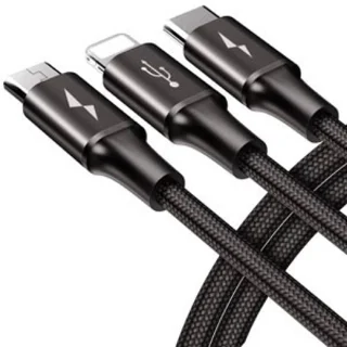 کابل تبدیل USB به لایتنینگ/USB-C/microUSB باسئوس مدل Star Speed طول 1.2 متر 101651275
