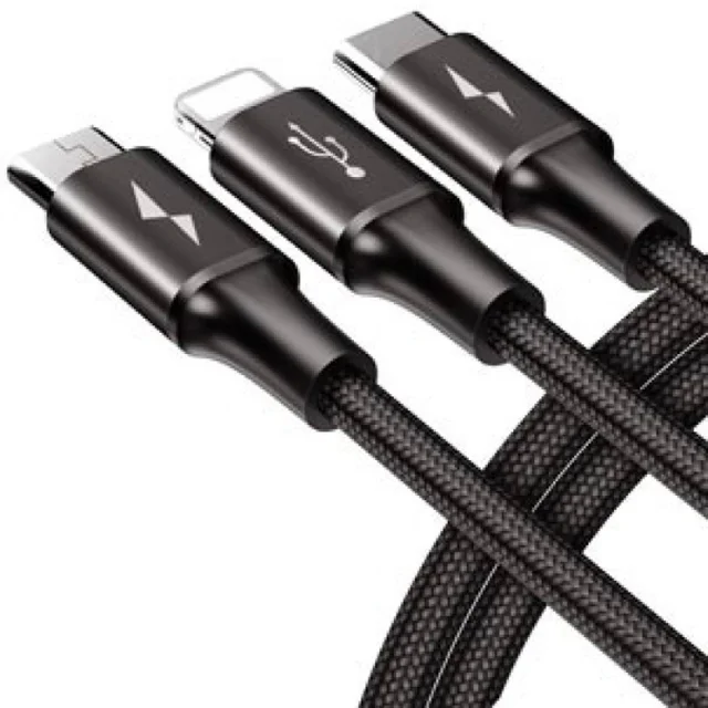 کابل تبدیل USB به لایتنینگ/USB-C/microUSB باسئوس مدل Star Speed طول 1.2 متر 101651275