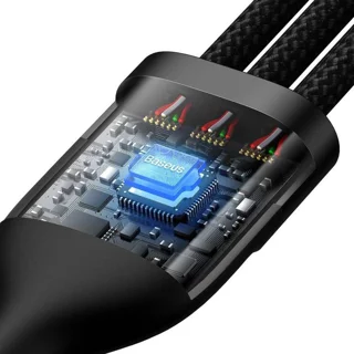 کابل تبدیل USB به USB-C / microUSB / لایتنینگ باسئوس مدل  CASS030201 100W طول 1.5 متر 101651238