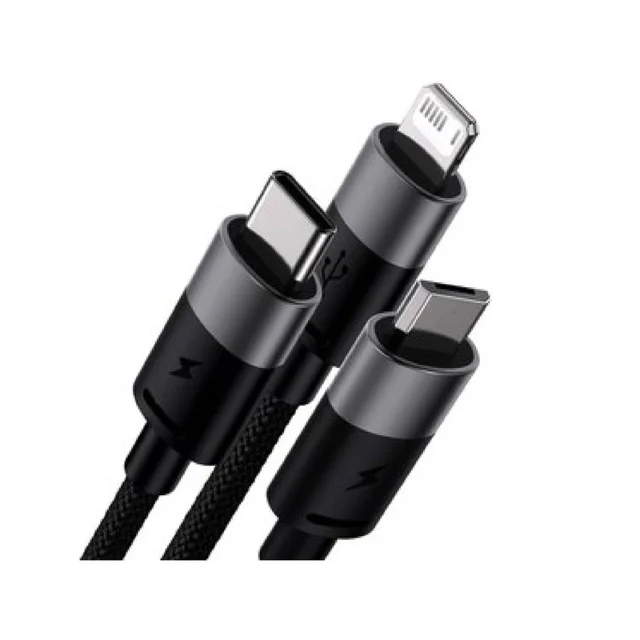 کابل تبدیل USB به لایتنینگ/USB-C/microUSB باسئوس مدل Star Speed طول 1.2 متر 101651283