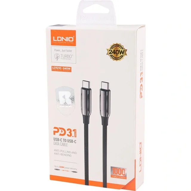 کابل تبدیل  USB-C به USB-C الدینیو مدل LC921C 240W طول 1 متر 101711406
