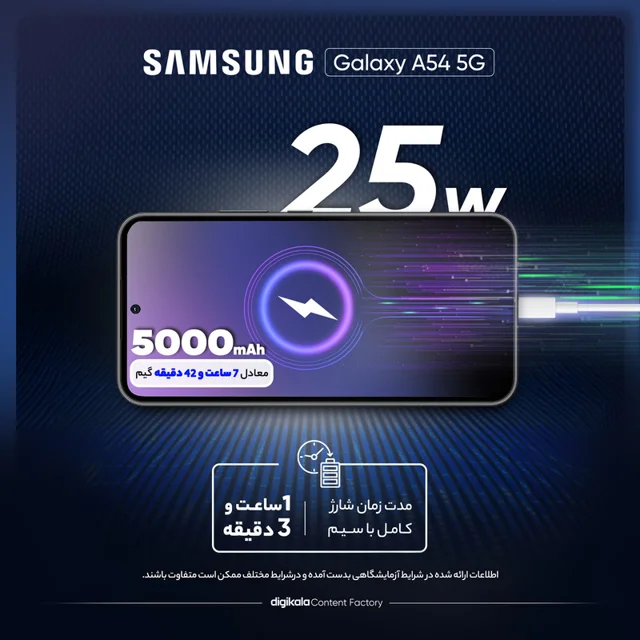 گوشی موبایل سامسونگ مدل Galaxy A54 5G دو سیم کارت ظرفیت 128 گیگابایت و رم 8 گیگابایت - ویت 101650610