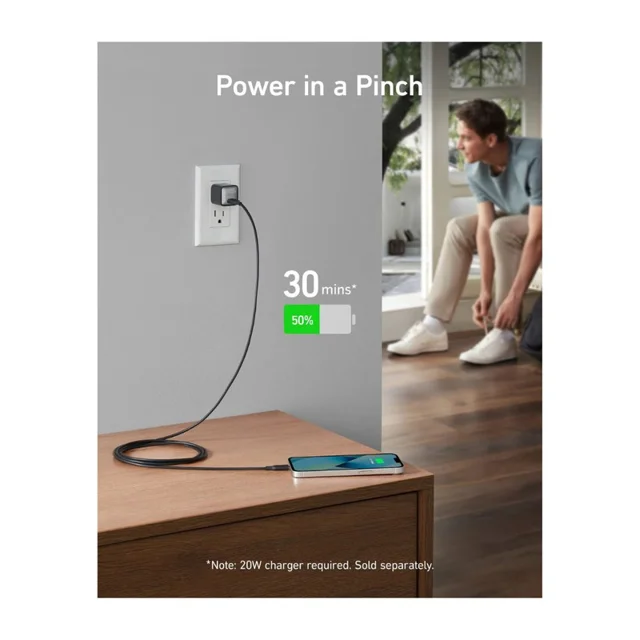 کابل تبدیل USB-C به لایتنینگ انکر مدل A8833 طول 1.8 متر 101711300